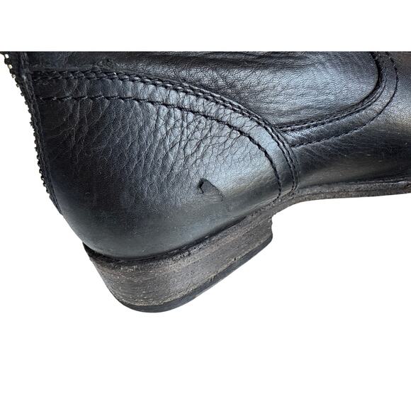 FRYE Pippa Black Leather Buckle Moto Short Boots Women’s Size 6 - Picture 5 of 9